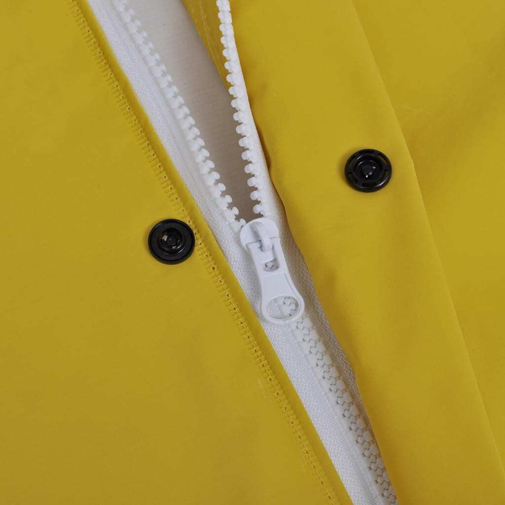 Waterproof Heavy-duty Long Raincoat with Hood Yellow XL