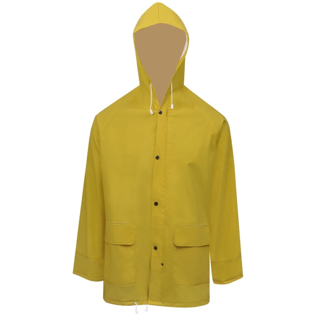 Waterproof Heavy-duty 2-piece Rain Suit with Hood Yellow XXL