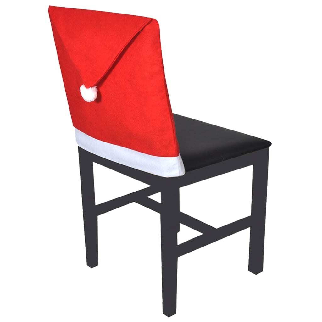 6 Santa Claus Hat Chair Back Covers