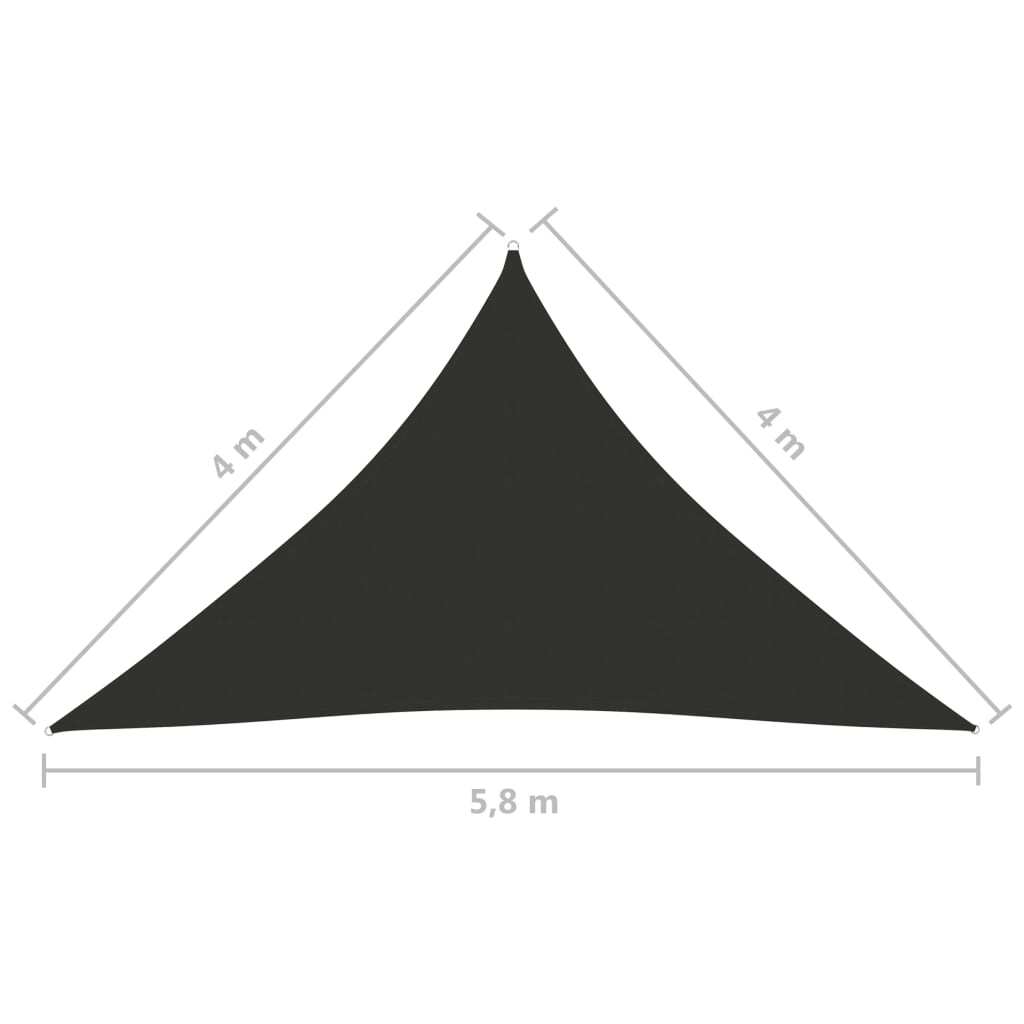 vidaXL Sunshade Sail Oxford Fabric Triangular 4x4x5.8 m Anthracite