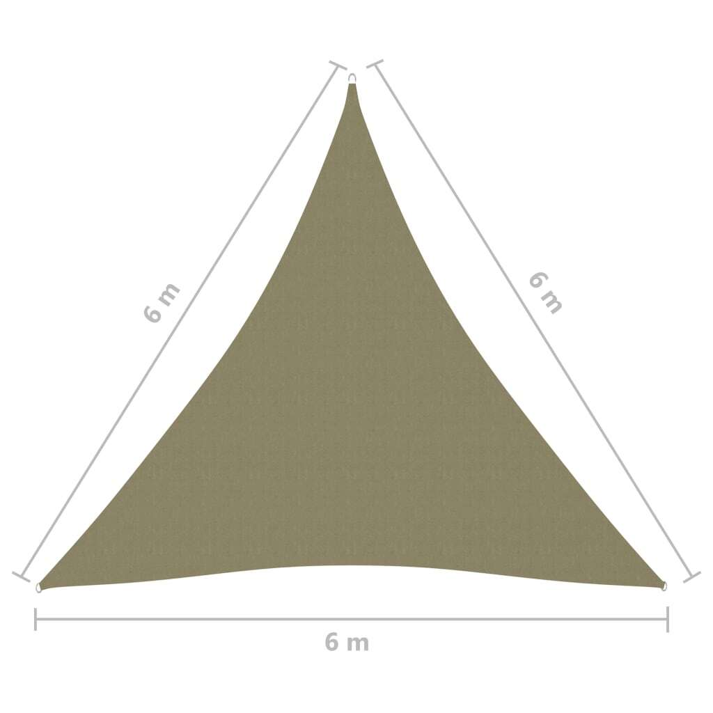 vidaXL Sunshade Sail Oxford Fabric Triangular 6x6x6 m Beige