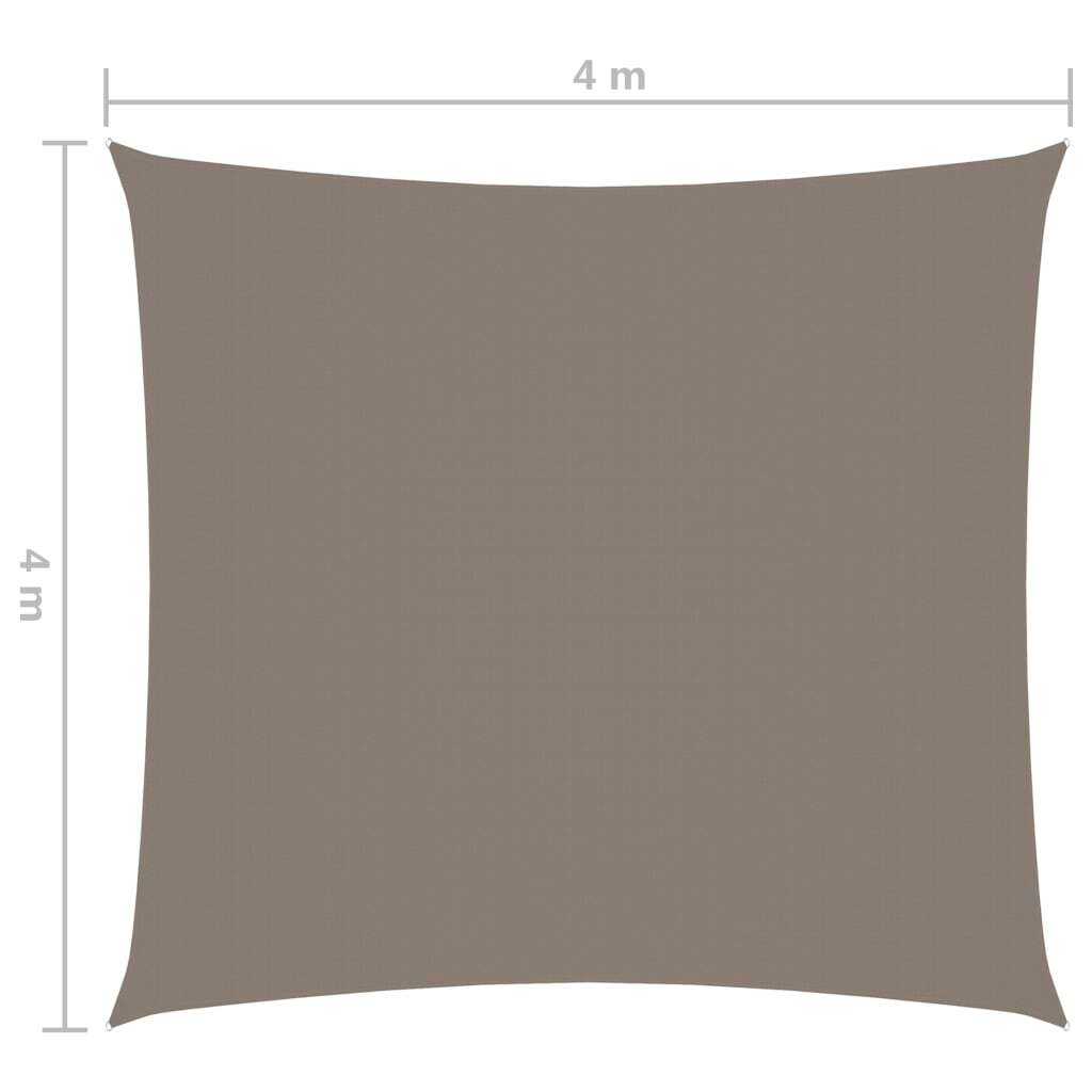 vidaXL Sunshade Sail Oxford Fabric Square 4x4 m Taupe