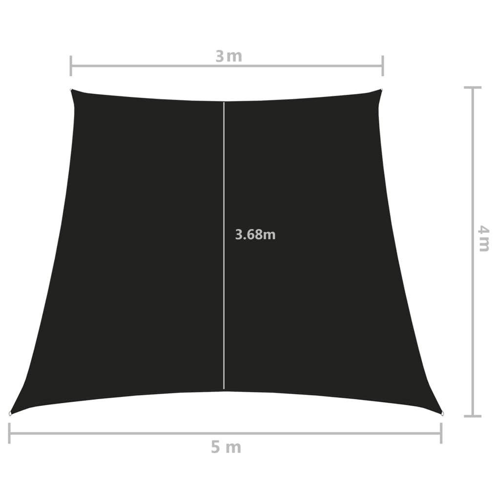 vidaXL Sunshade Sail Oxford Fabric Trapezium 3/5x4 m Black