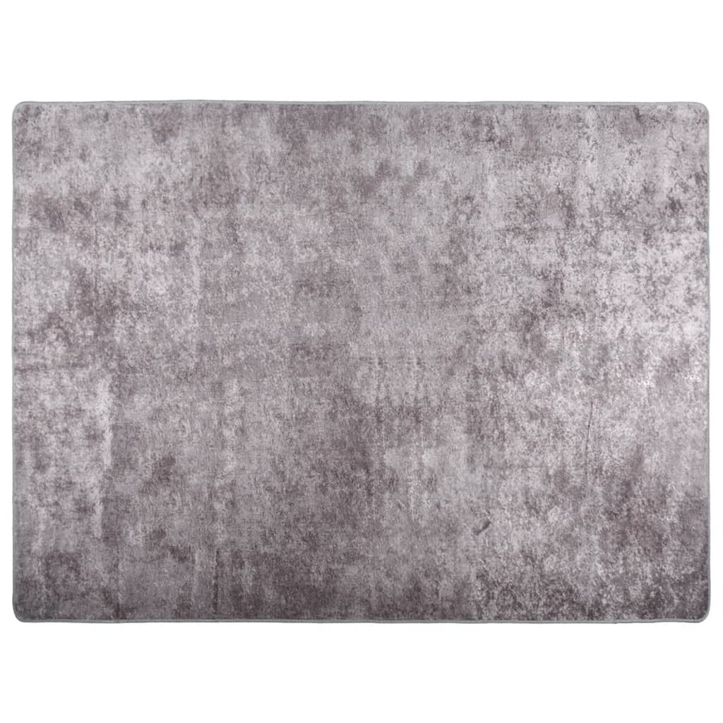 vidaXL Rug Washable Grey 400x300 cm Anti Slip