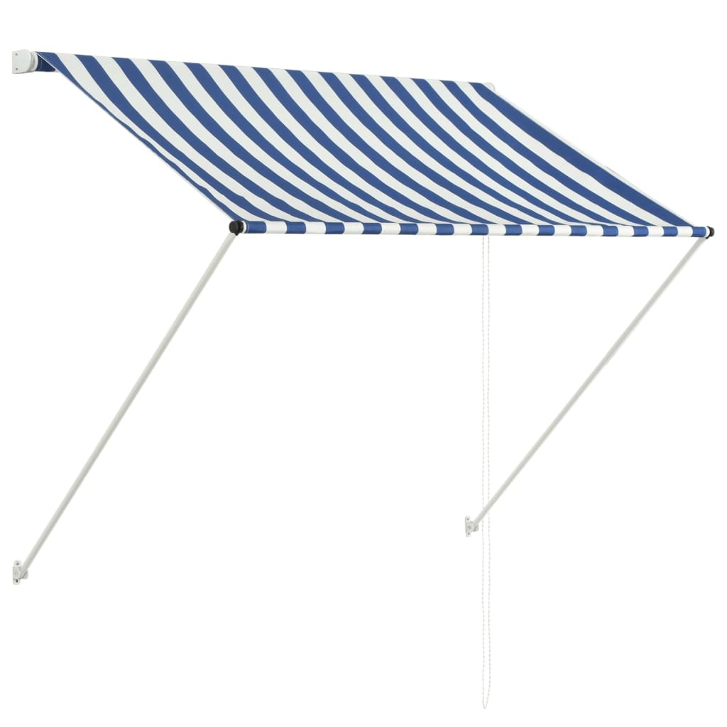 vidaXL Retractable Awning 150x150 cm Blue and White