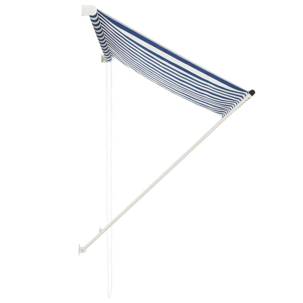 vidaXL Retractable Awning 150x150 cm Blue and White