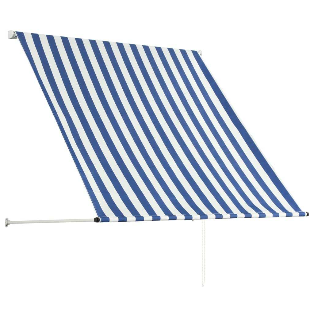 vidaXL Retractable Awning 150x150 cm Blue and White