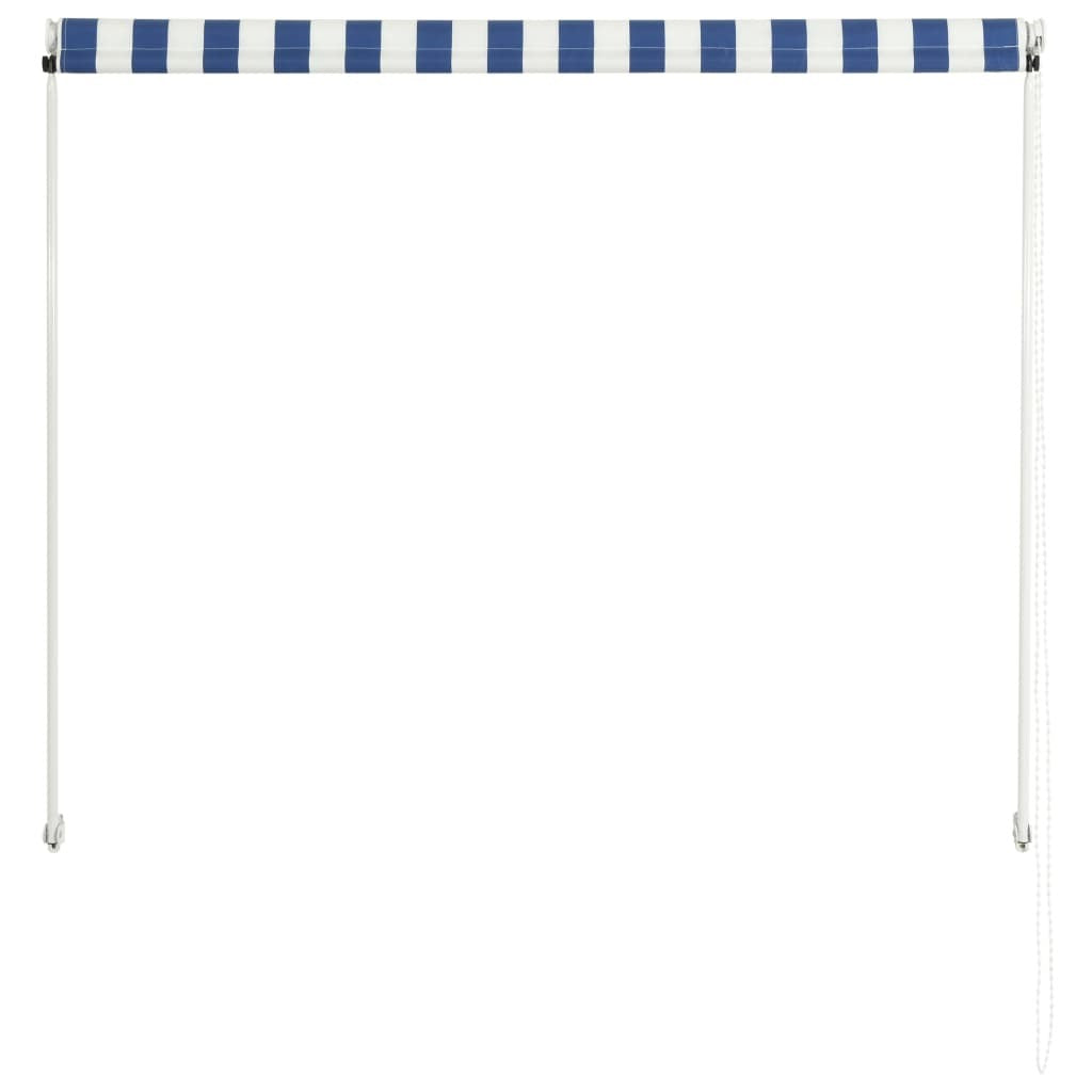 vidaXL Retractable Awning 150x150 cm Blue and White