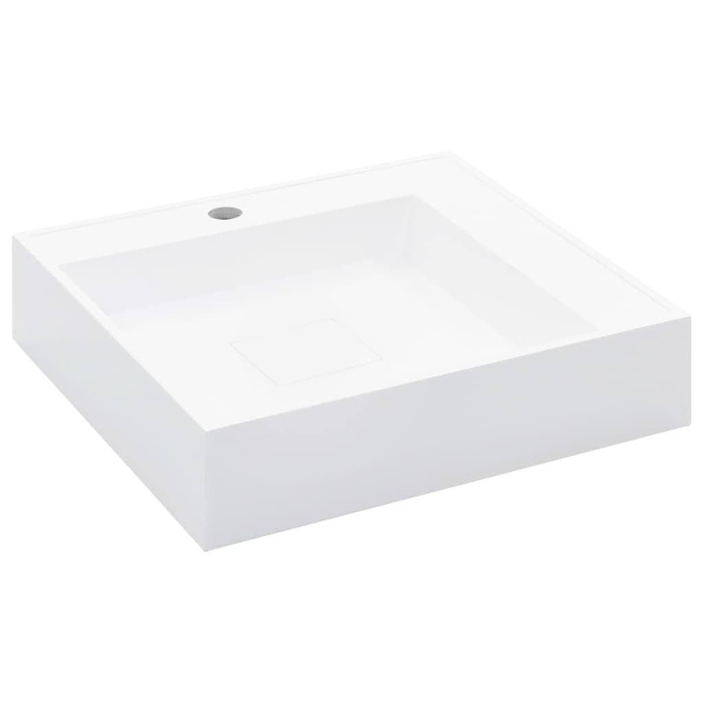 vidaXL Wash Basin 50x50x12.3 cm Mineral Cast/Marble Cast White