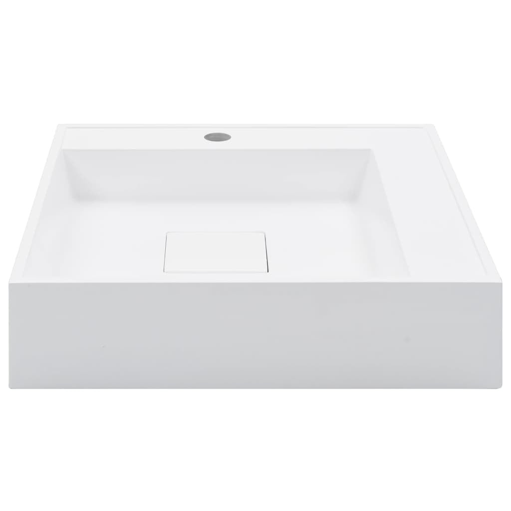 vidaXL Wash Basin 50x50x12.3 cm Mineral Cast/Marble Cast White