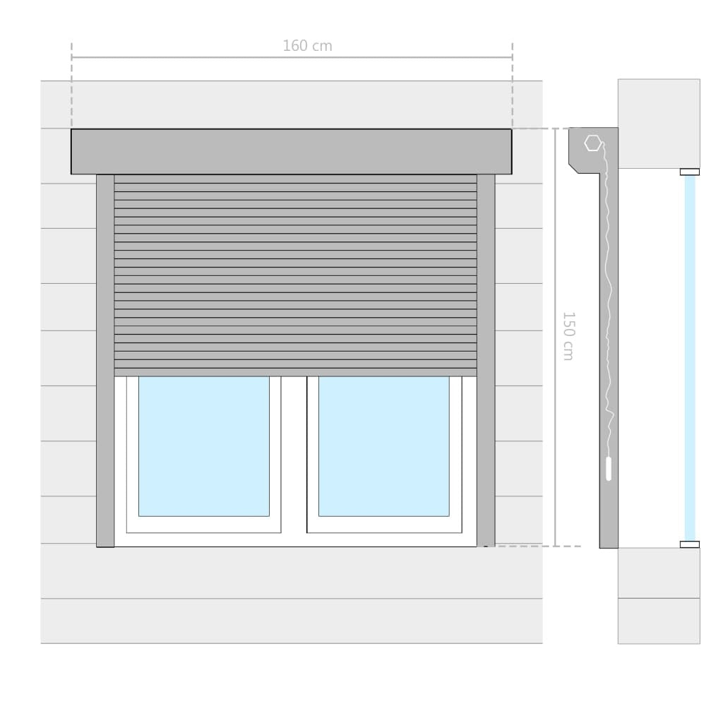 vidaXL Roller Shutter Aluminium 160x150 cm Anthracite