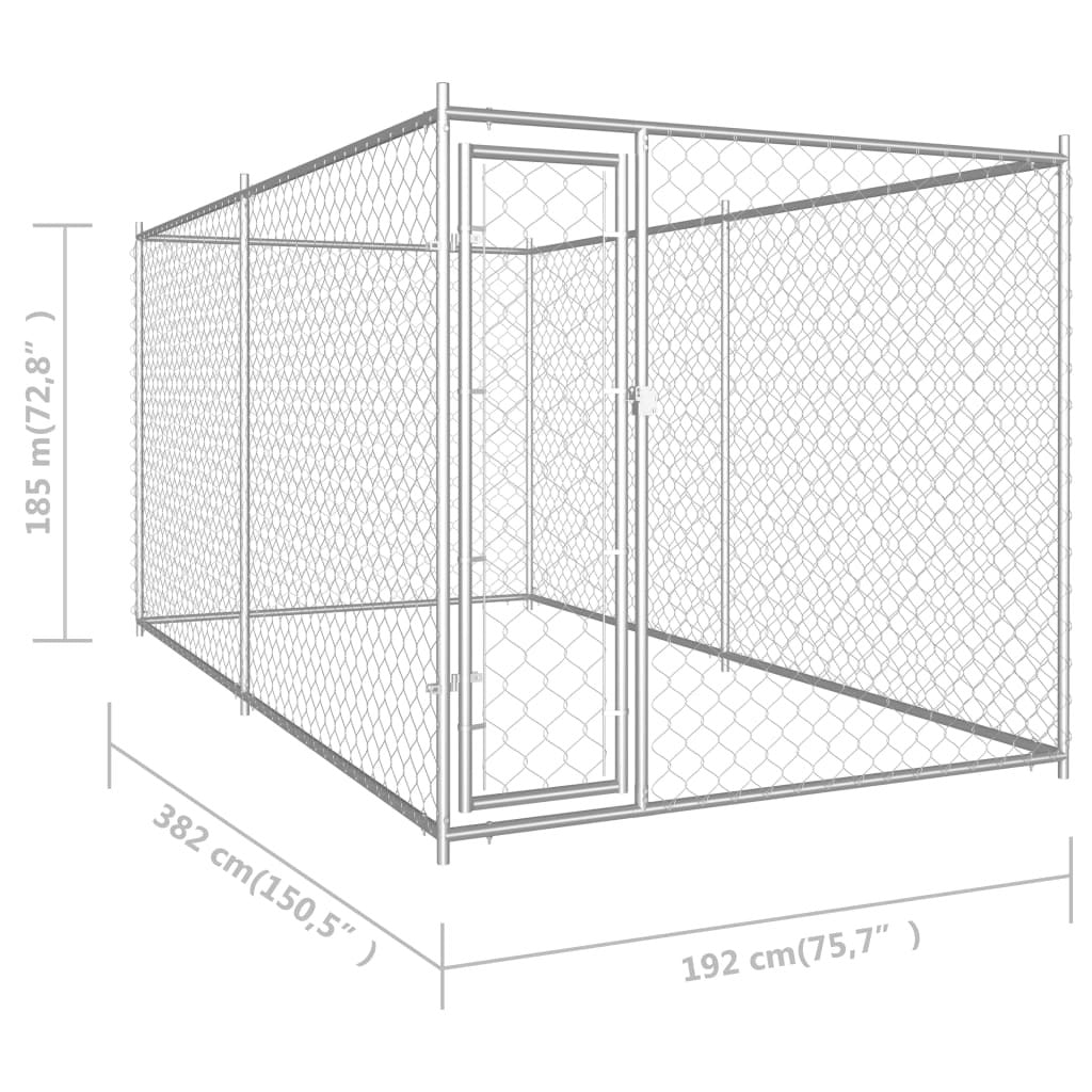 vidaXL Outdoor Dog Kennel 382x192x185 cm