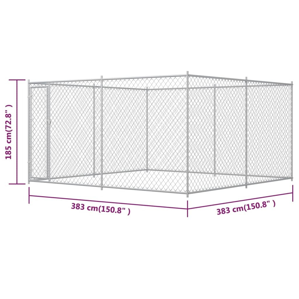 vidaXL Outdoor Dog Kennel 383x383x185 cm