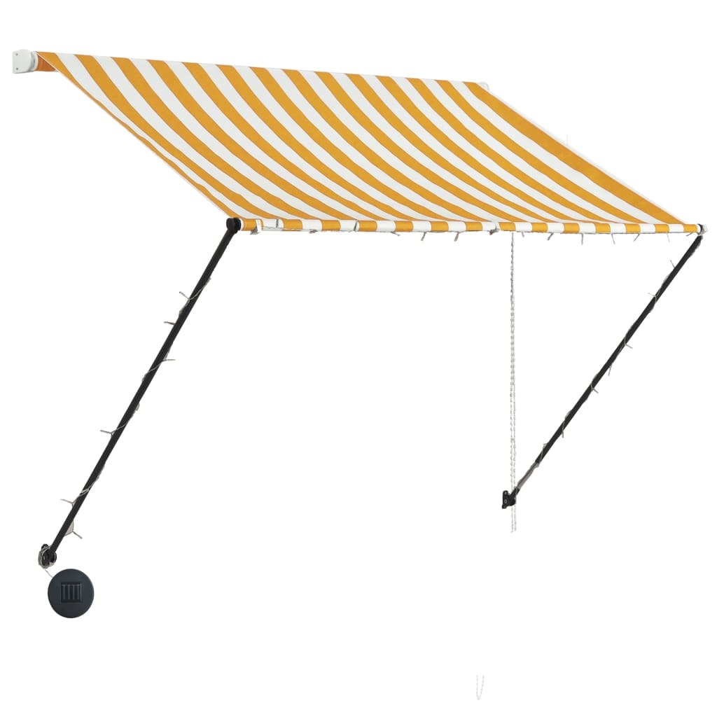 vidaXL Retractable Awning with LED 150x150 cm Yellow and White