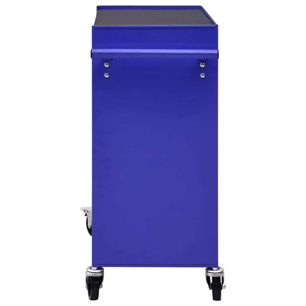 vidaXL Tool Trolley with 4 Drawers Steel Blue