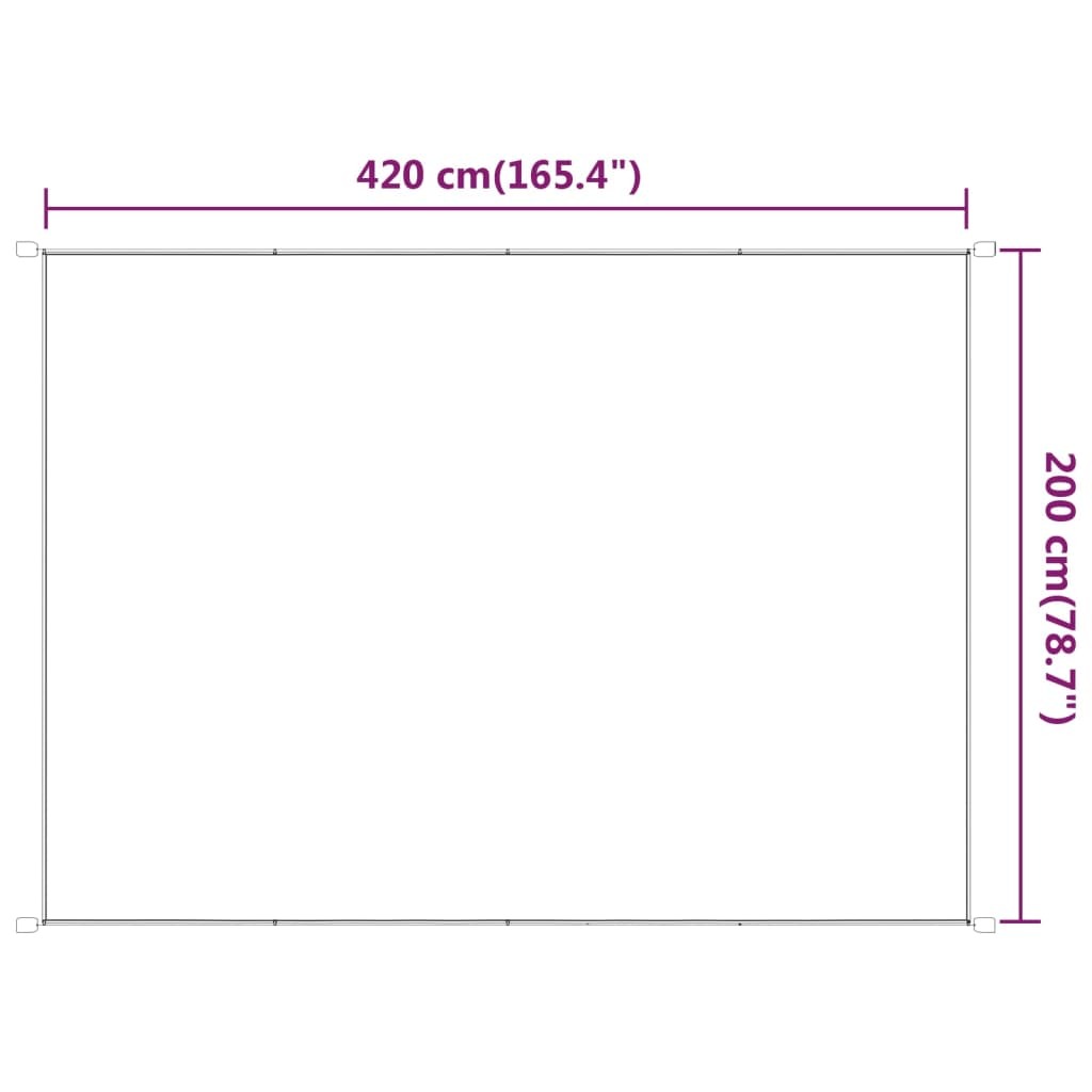 vidaXL Vertical Awning White 200x420 cm Oxford Fabric