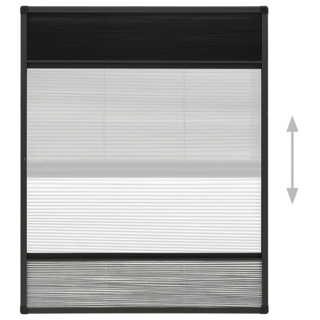 vidaXL Plisse Insect Screen for Windows Aluminium 80x100cm with Shade