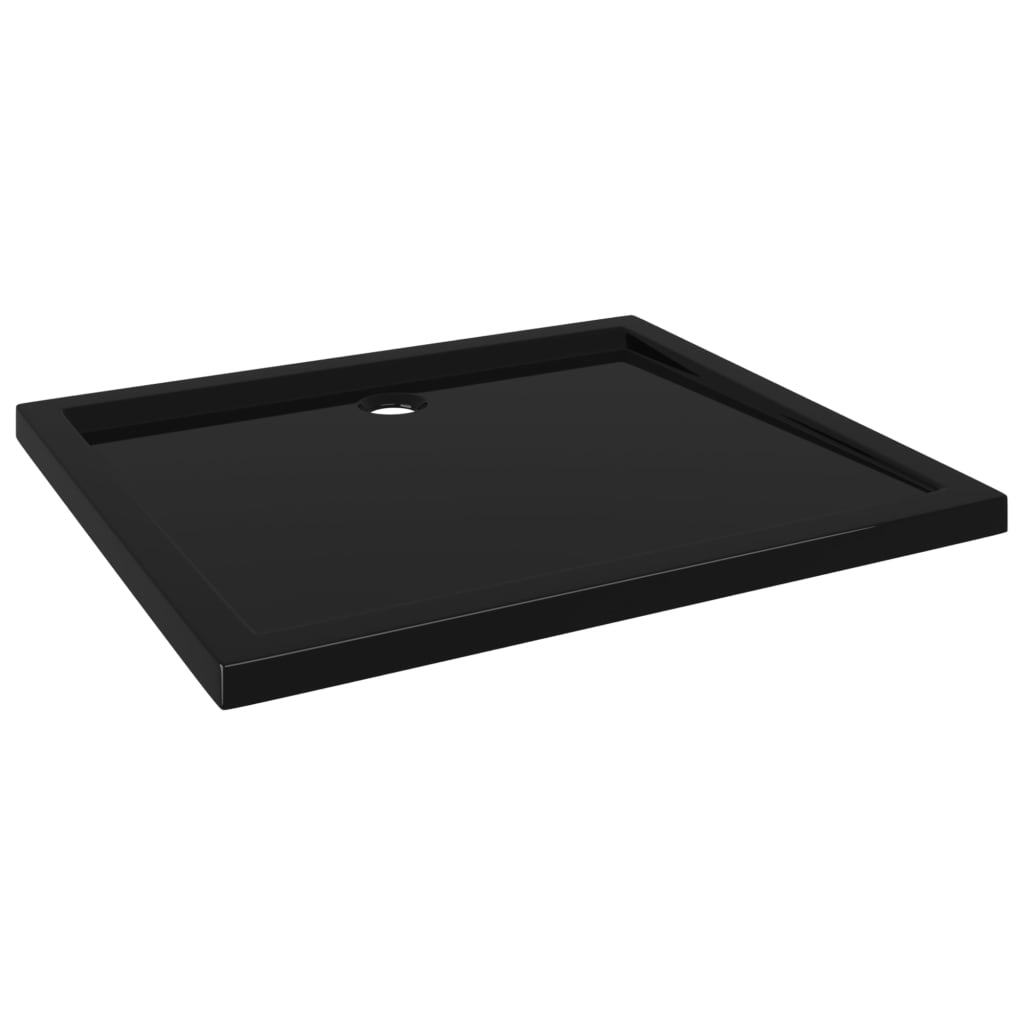 vidaXL Rectangular ABS Shower Base Tray Black 80x90 cm