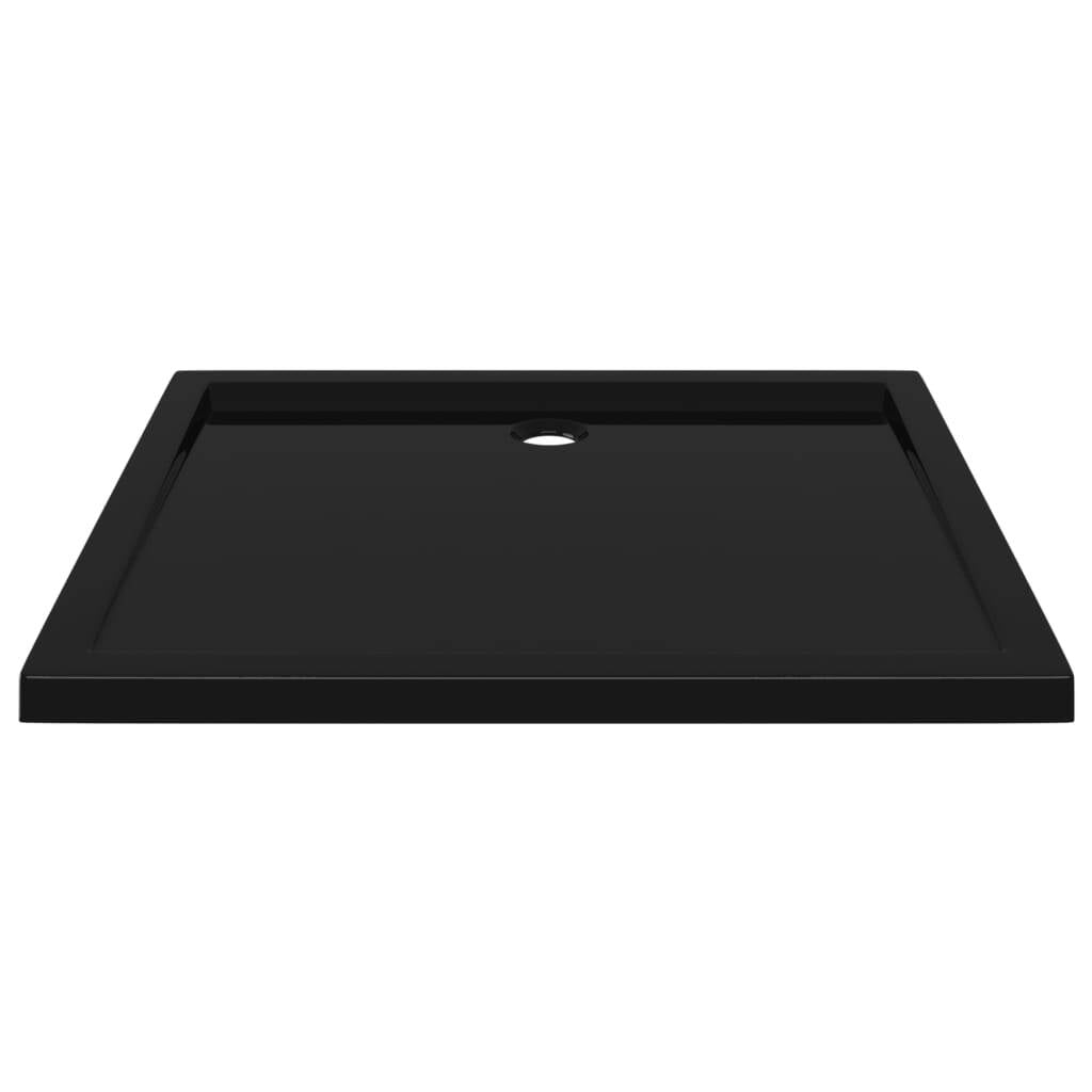 vidaXL Rectangular ABS Shower Base Tray Black 80x90 cm