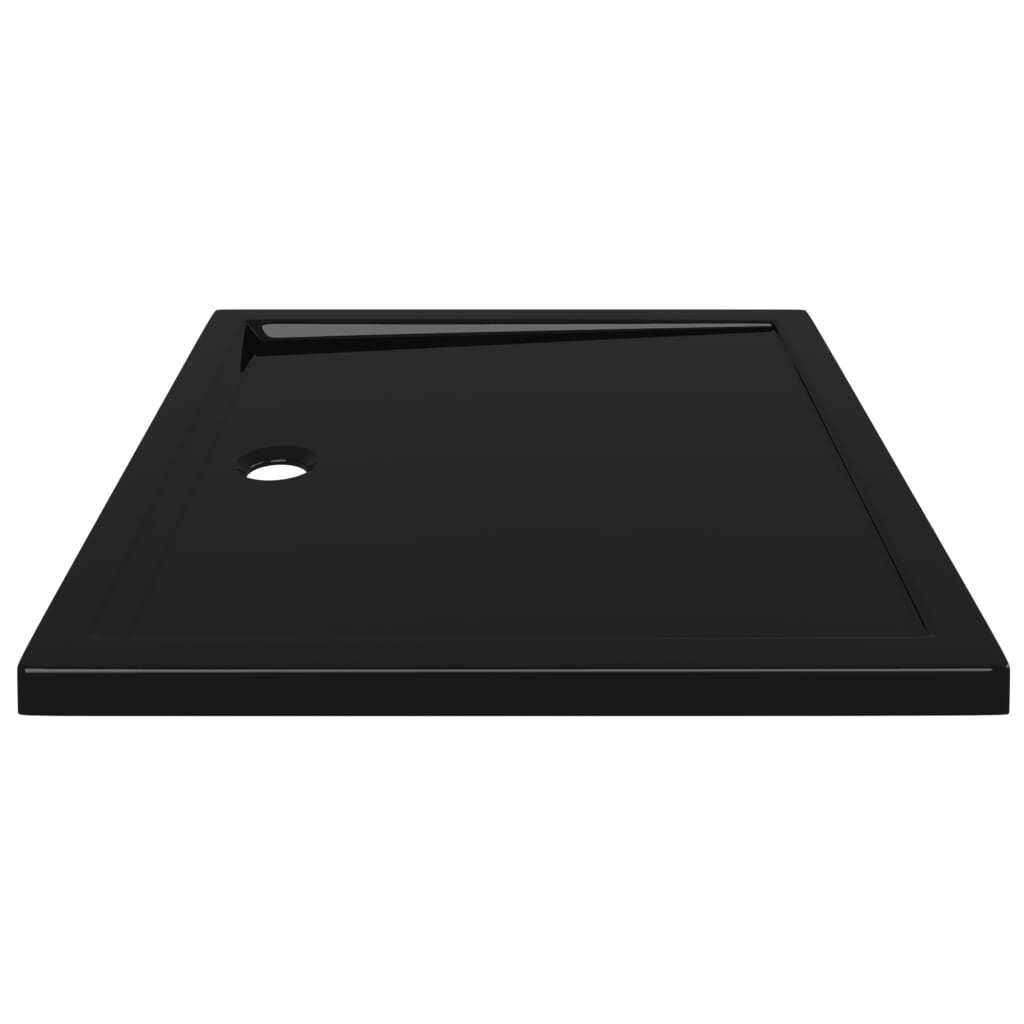 vidaXL Rectangular ABS Shower Base Tray Black 80x90 cm