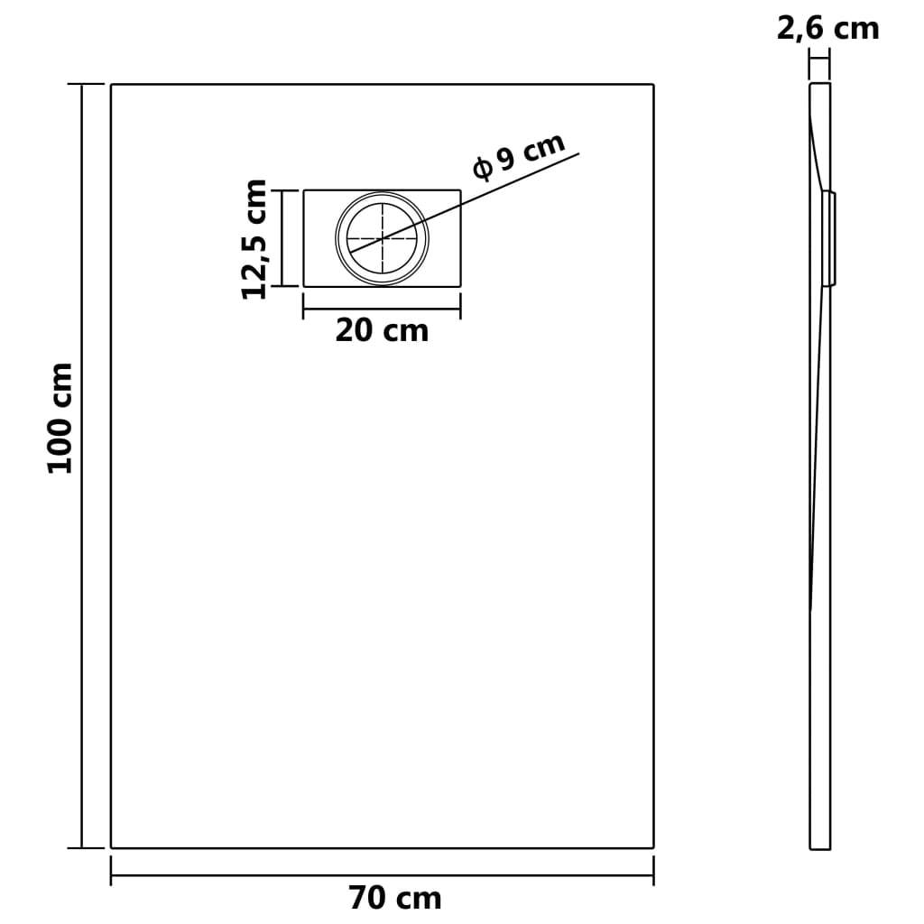 vidaXL Shower Base Tray SMC Grey 100x70 cm