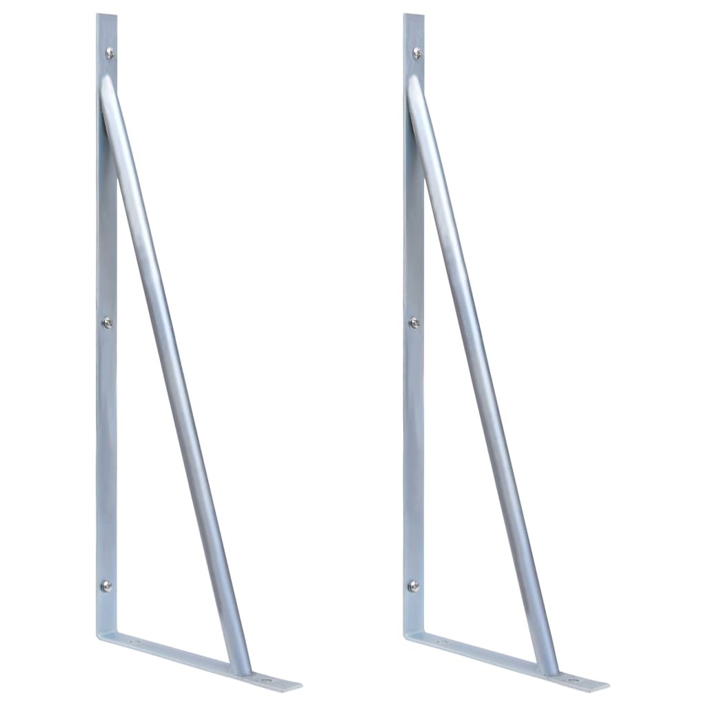 vidaXL Support Brackets for Fence Post 2 pcs Galvanised Steel