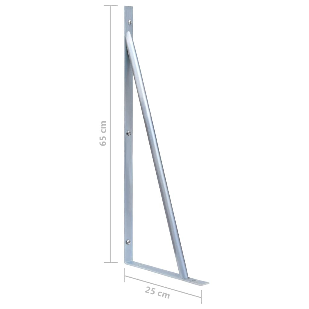 vidaXL Support Brackets for Fence Post 2 pcs Galvanised Steel