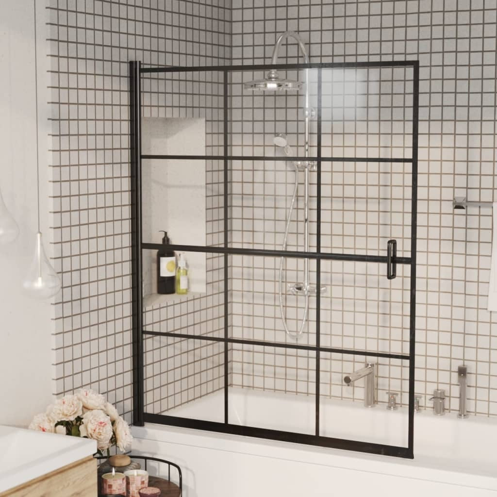 vidaXL Shower Enclosure ESG 116x140 cm Black