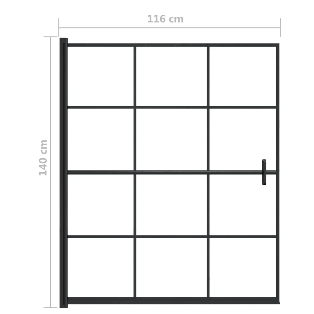 vidaXL Shower Enclosure ESG 116x140 cm Black