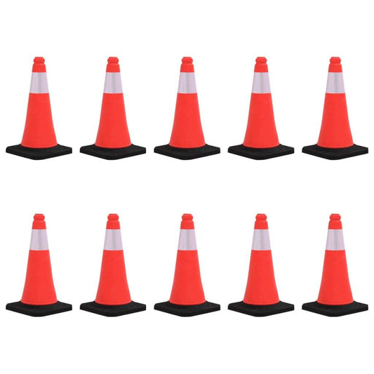 vidaXL Reflective Traffic Cones with Heavy Bases 10 pcs 50 cm