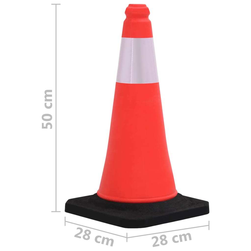 vidaXL Reflective Traffic Cones with Heavy Bases 10 pcs 50 cm