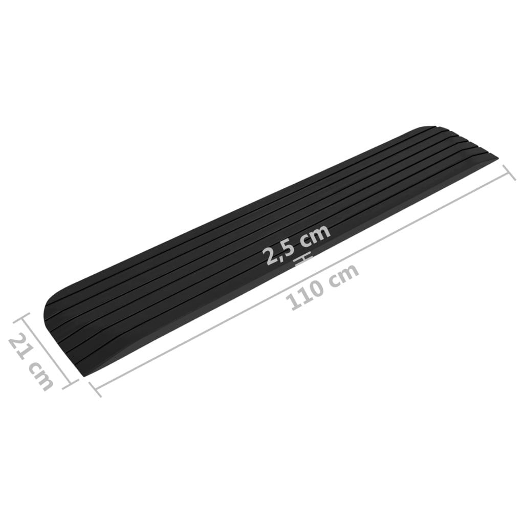 vidaXL Threshold Ramp 110x21x2.5 cm Rubber