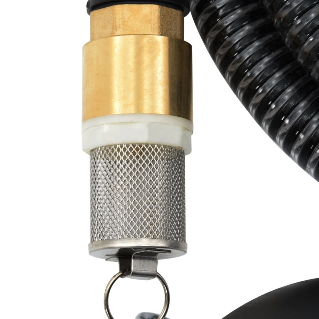 vidaXL Suction Hose with Brass Connectors Black 1.1" 3 m PVC