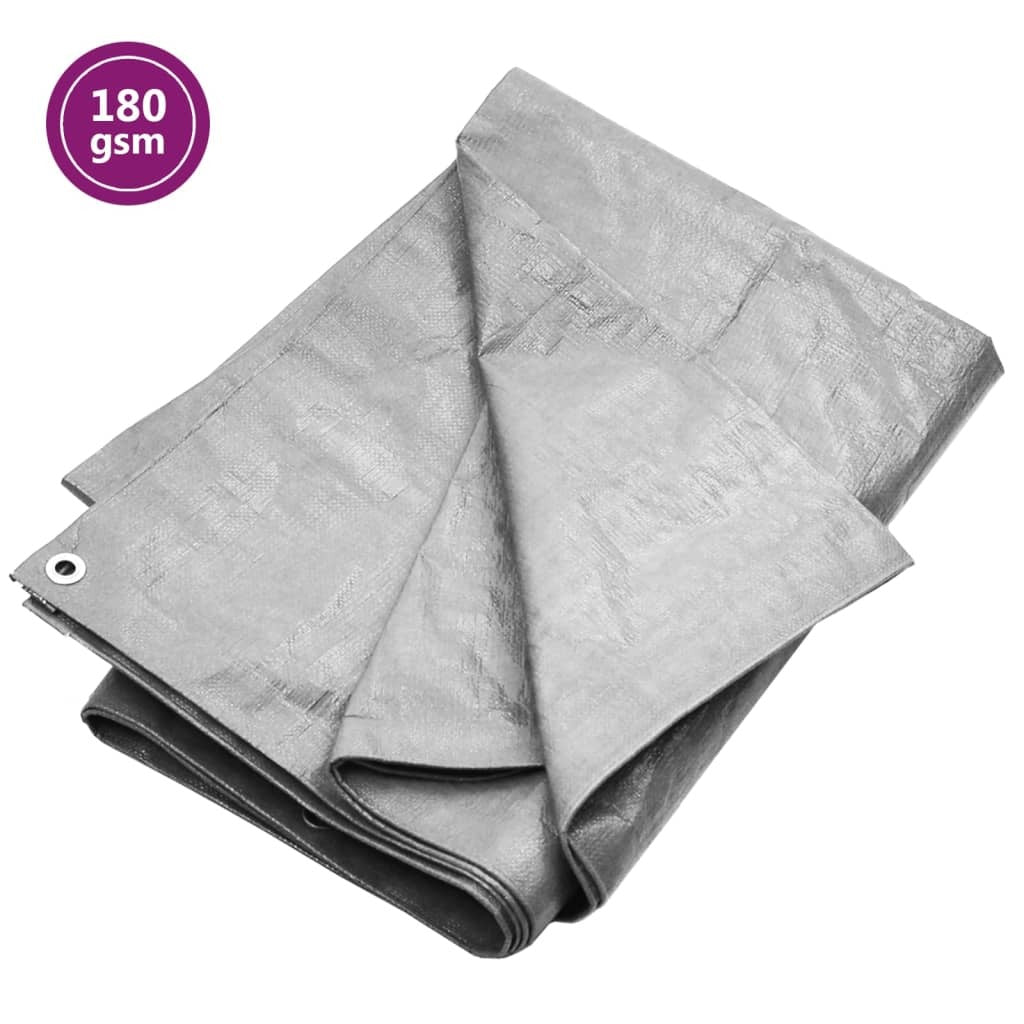 vidaXL Tarpaulin 180 g/m 3x3 m Grey HDPE