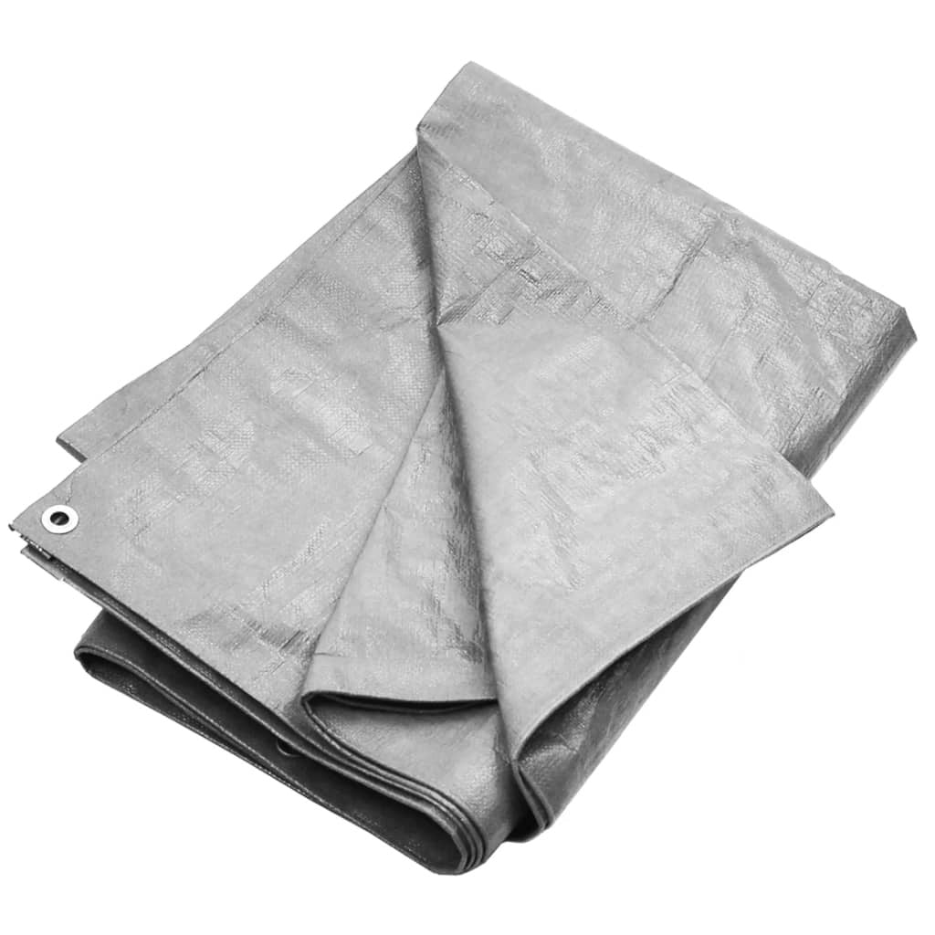 vidaXL Tarpaulin 180 g/m 3x3 m Grey HDPE