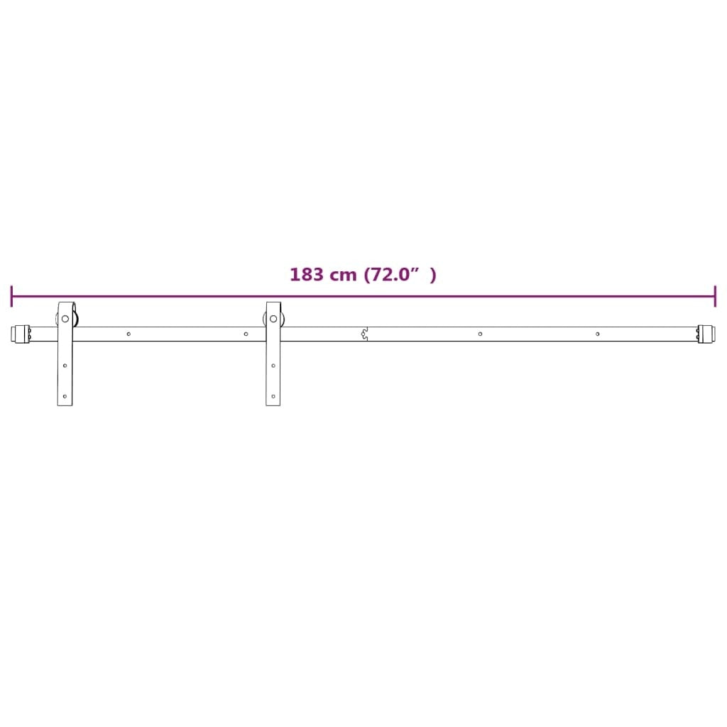 vidaXL Sliding Door Hardware Kit 183 cm Steel White