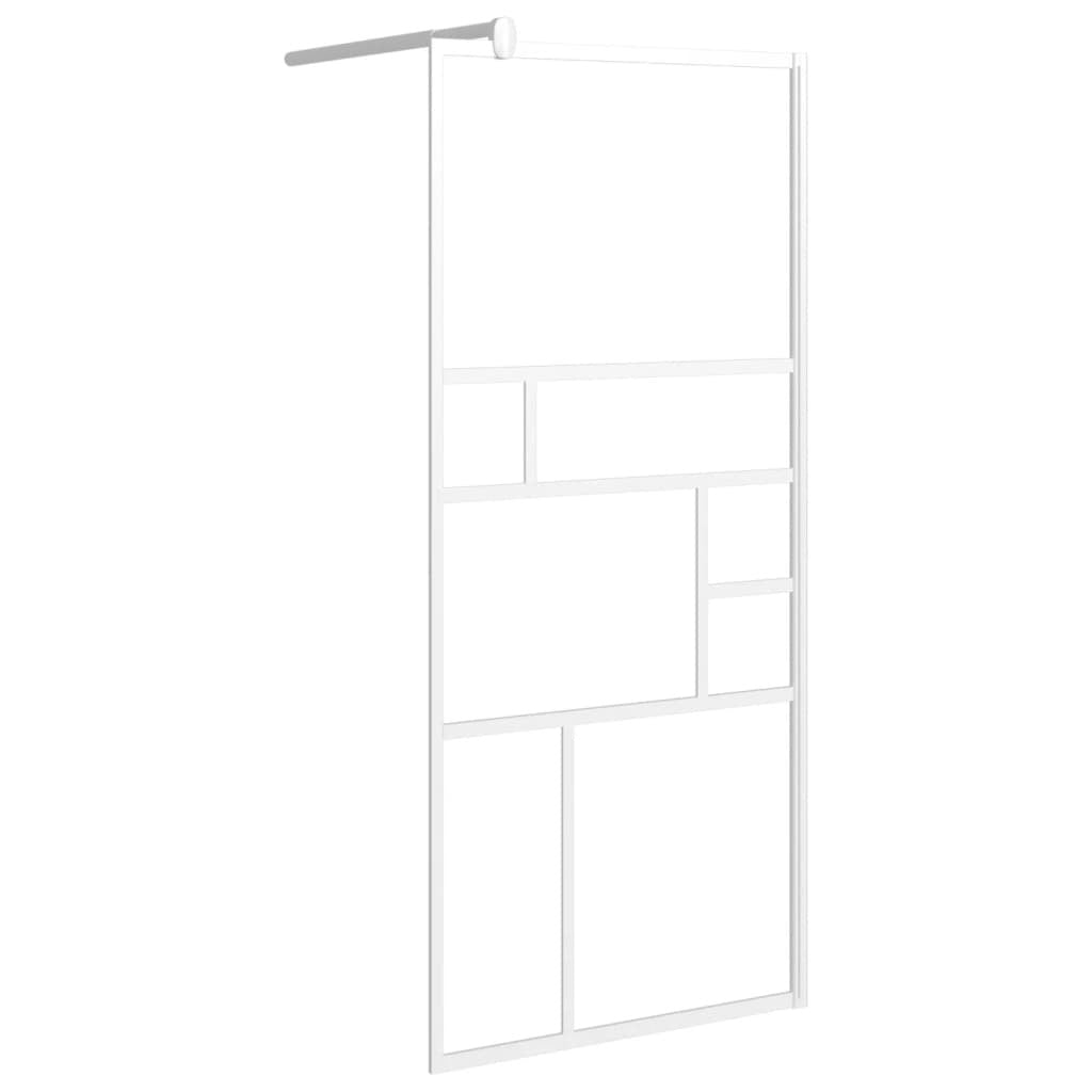 vidaXL Walk-in Shower Wall 90x195 cm ESG Glass White