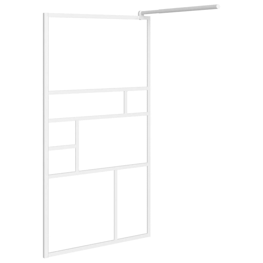 vidaXL Walk-in Shower Wall 90x195 cm ESG Glass White