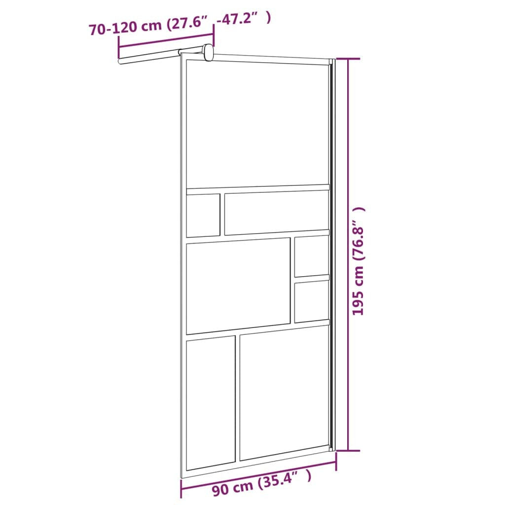 vidaXL Walk-in Shower Wall 90x195 cm ESG Glass White