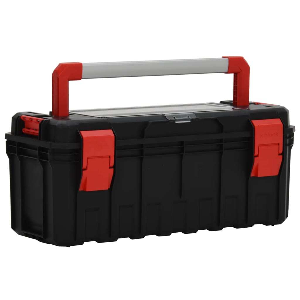 vidaXL Tool Box Black and Red 65x28x31.5 cm