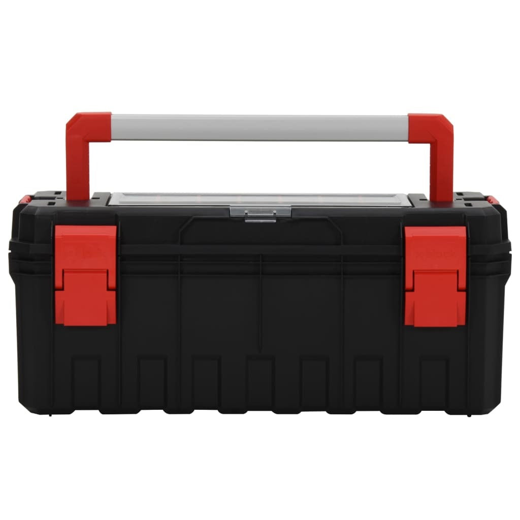 vidaXL Tool Box Black and Red 65x28x31.5 cm