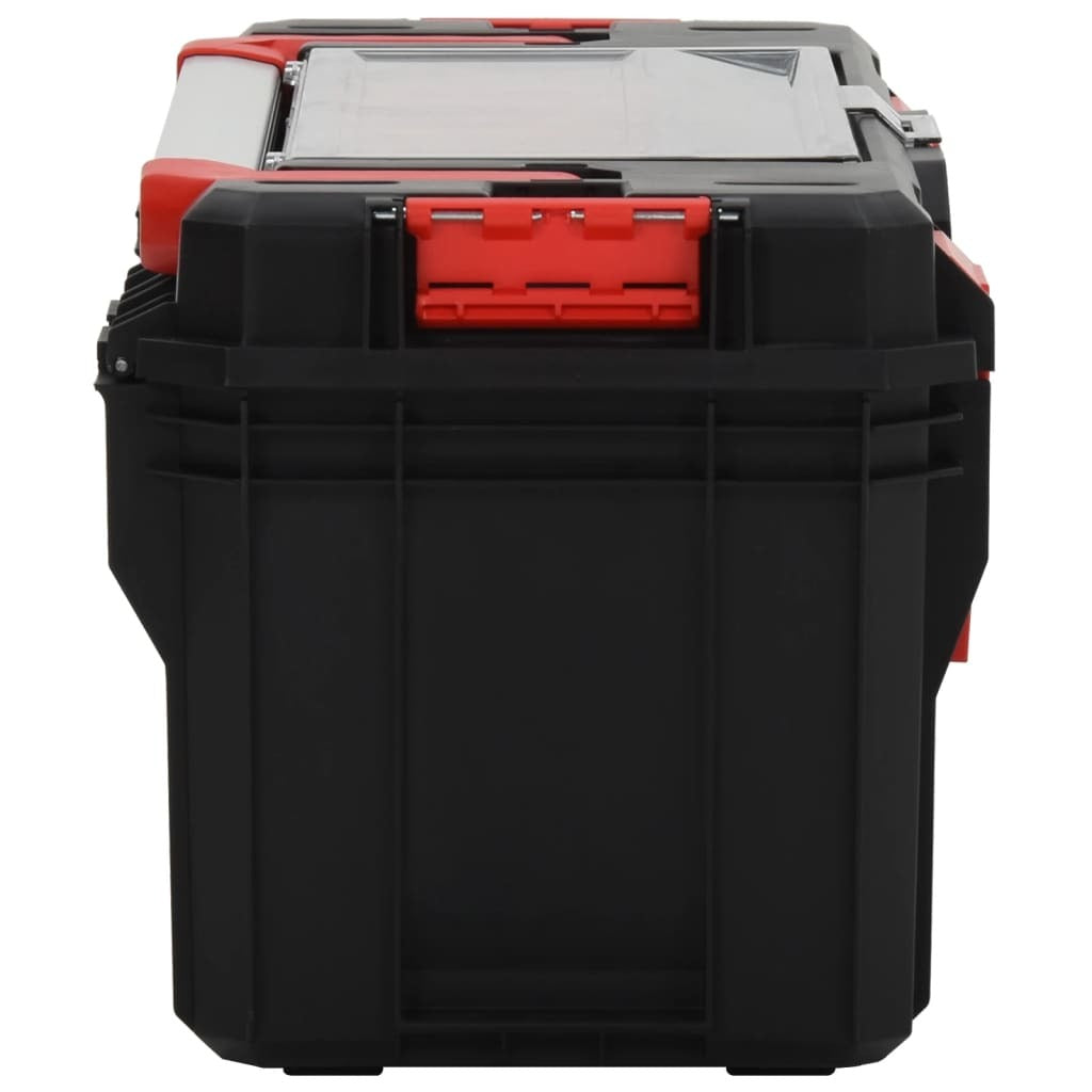 vidaXL Tool Box Black and Red 65x28x31.5 cm