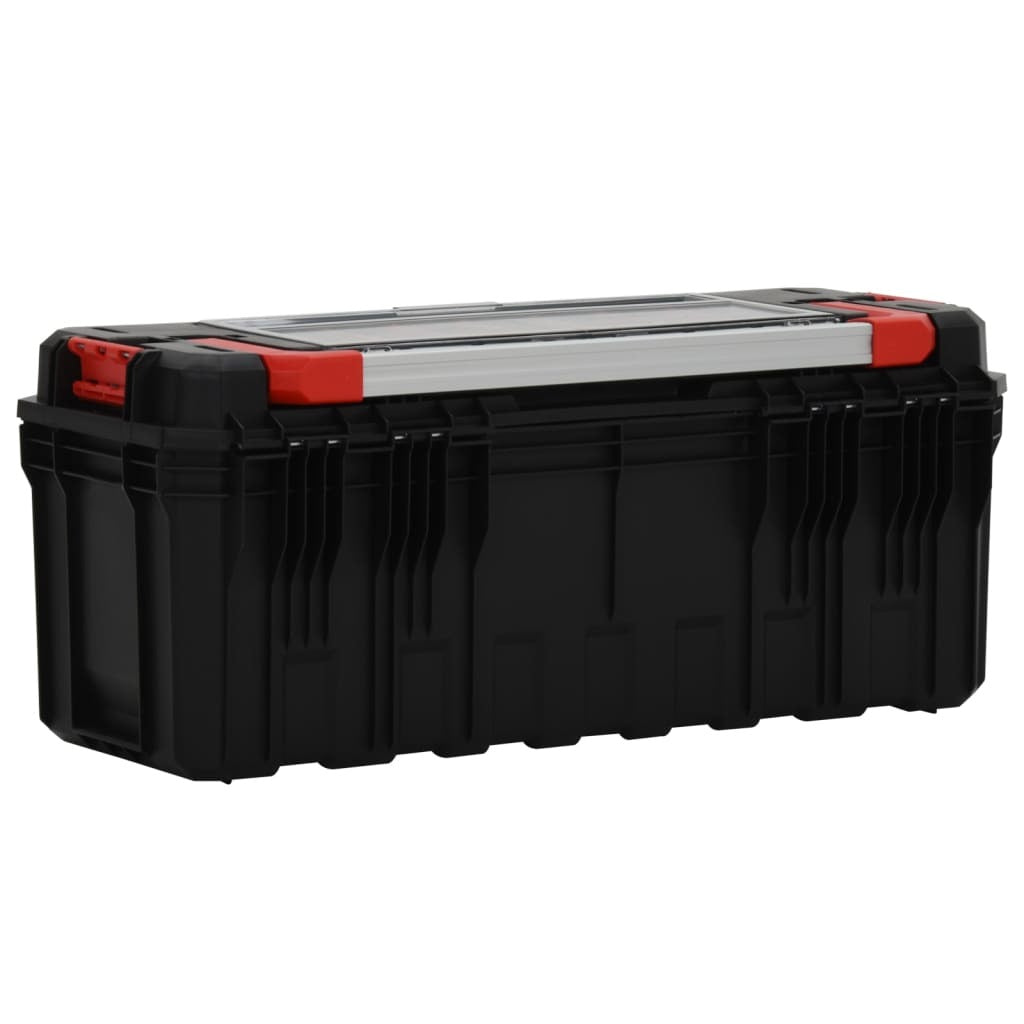 vidaXL Tool Box Black and Red 65x28x31.5 cm