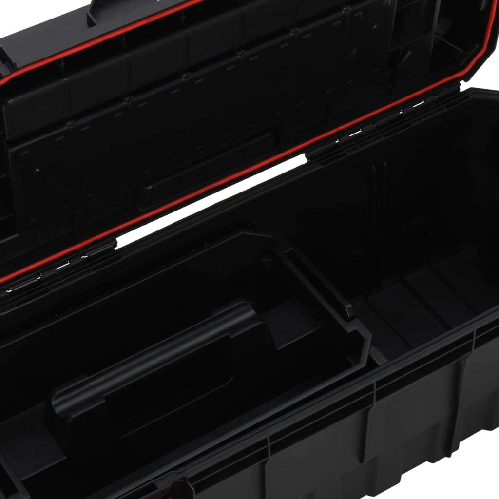 vidaXL Tool Box Black and Red 65x28x31.5 cm