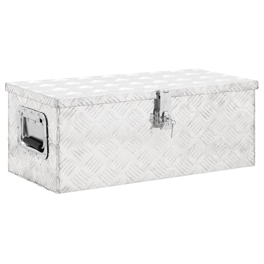 vidaXL Storage Box Silver 70x31x27 cm Aluminium