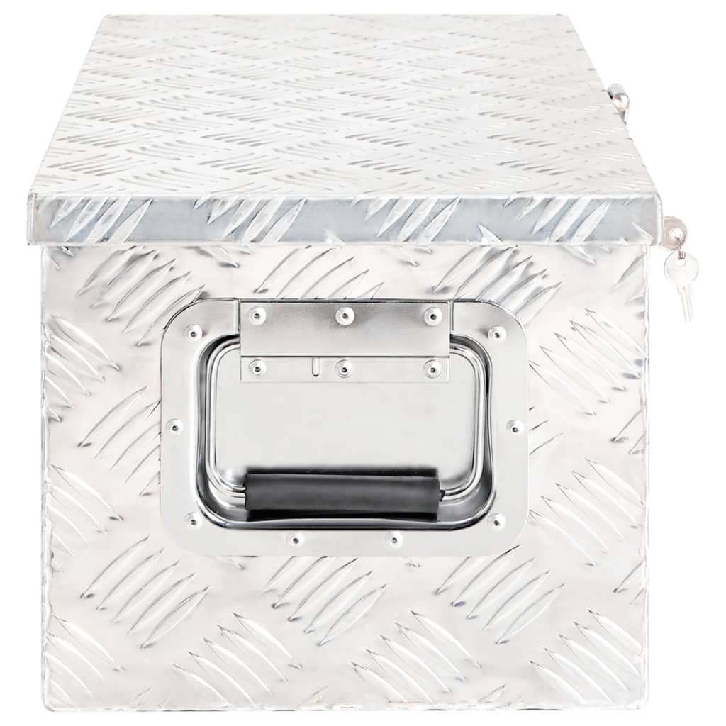 vidaXL Storage Box Silver 70x31x27 cm Aluminium