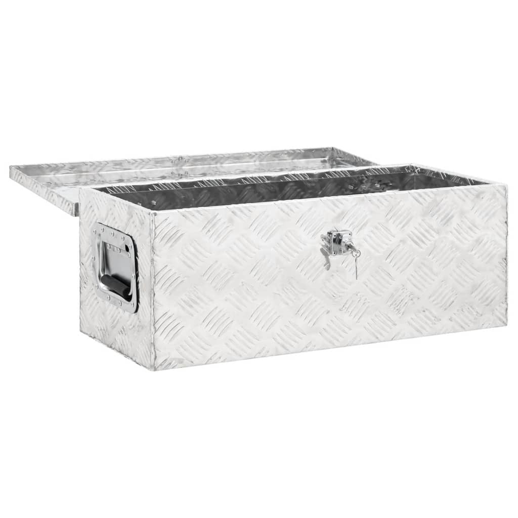 vidaXL Storage Box Silver 70x31x27 cm Aluminium