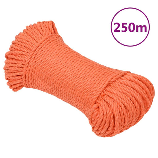 vidaXL Work Rope Orange 3 mm 250 m Polypropylene