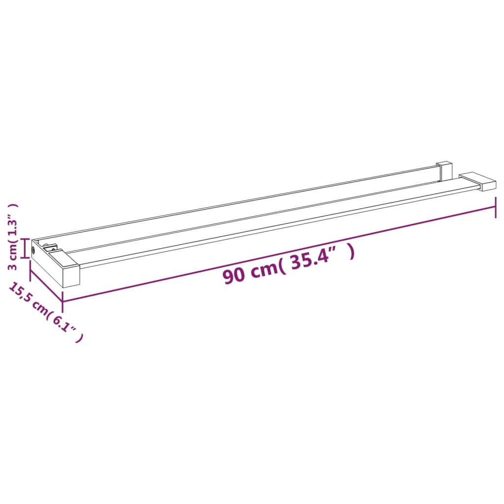 vidaXL Shower Shelf for Walk-in Shower Wall White 90 cm Aluminium