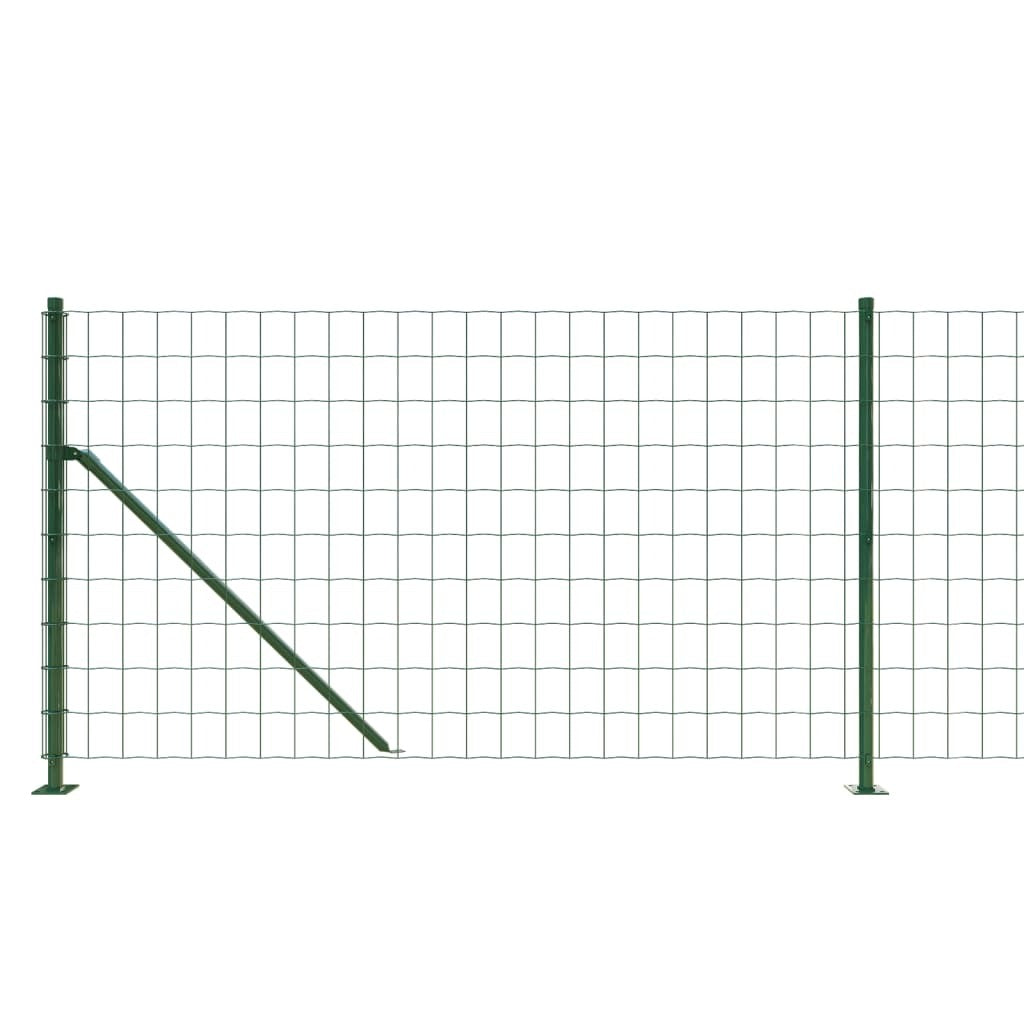 vidaXL Wire Mesh Fence with Flange Green 1.1x25 m